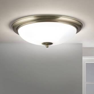 Orion Empire plafondlamp, Ø 48 cm, antiek messing, mat opaalglas antiek messing, opaal mat