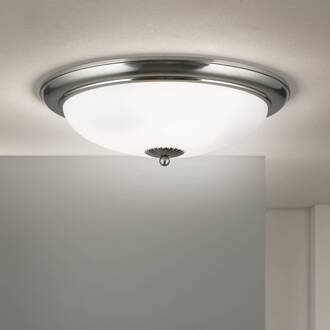 Orion Empire plafondlamp, Ø 48 cm, mat nikkel, mat opaal glas