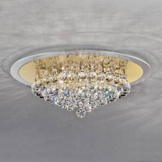 Orion Expressieve kristal-plafondlamp TUILA, 50 cm Transparant, goud