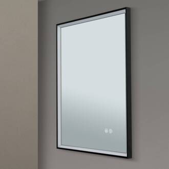 Orion Frame LED-spiegel, 45 x 60 cm, CCT, anticondens, dimbaar gespiegeld, zwart