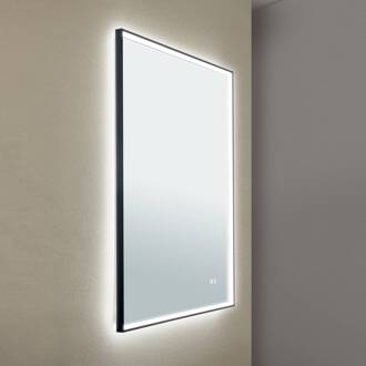 Orion Frame LED-spiegel, 70 x 90 cm, CCT, anticondens, dimbaar gespiegeld, zwart