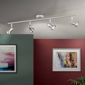 Orion Glansrijke plafondlamp BARBORA - 4-lichts gesatineerd nikkel