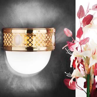 Orion Halfronde wandlamp ALT WIEN, messing Glanzend messing, wit