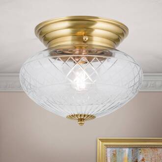 Orion Handgeslepen plafondlamp ENNA, diameter 31 cm Brons, helder