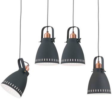Orion Hanglamp balie van metaal, 4-lamps mat zwart
