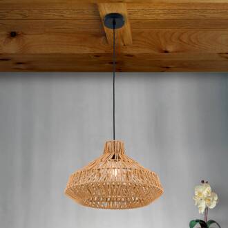 Orion Hanglamp Basket met kap van hennepkoord wit, natuurlijk