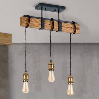 Orion Hanglamp Cellar in vintage-ontwerp, 3-lamps zwart, wit