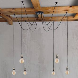 Orion Hanglamp Jailhouse, 6-lamps zwart