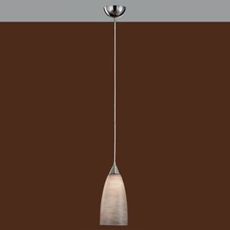 Orion Hanglamp Madina van glas, Ø 15 cm, bruin bruin, mat nikkel