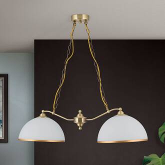 Orion Hanglamp Old Lamp met kettingophanging, 2-lamps oudmessing, opaal mat, mat goud