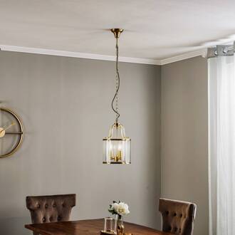 Orion Hanglamp Rieka, ronde lantaarnvorm, 25 cm brons, helder