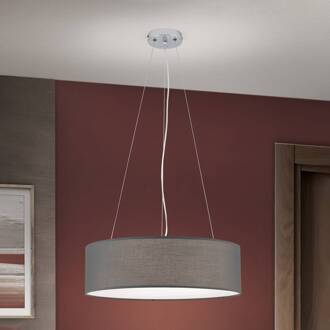 Orion Hanglamp Ufo met grijze stoffen lampenkap grijs