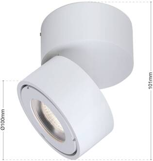 Orion Harvey buitenspot LED, wit, Ø 10 cm, gegoten aluminium