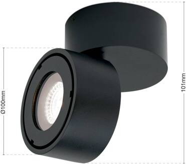 Orion Harvey LED buitenspot, zwart, Ø 10 cm, aluminium spuitgietwerk