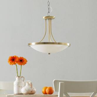 Orion Indrukwekkende hanglamp TALYA, 39,5 cm Oud-messing, wit