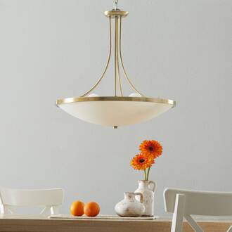 Orion Indrukwekkende hanglamp TALYA, 56,5 cm Oud-messing, wit