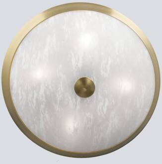 Orion Klassieke plafondlamp Jaya met glaskap, 42 cm mat messing, gesatineerd