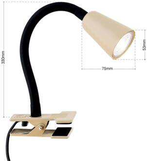 Orion Klemlamp Dotty, kaki, hoogte 33 cm, GU10