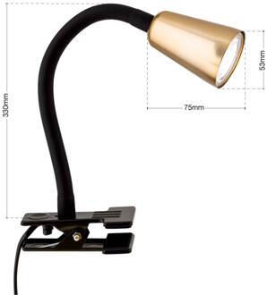 Orion Klemlamp Dotty, messingkleurig, hoogte 33 cm, GU10