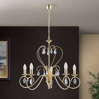 Orion Kroonluchter Alessia 5-lamps kristalglas goud goud, helder