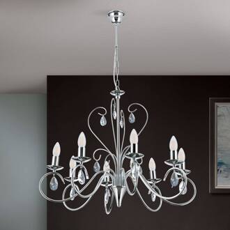 Orion Kroonluchter Alessia 8-lamps kristalglas chroom chroom, helder