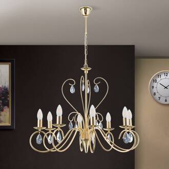Orion Kroonluchter Alessia 8-lamps kristalglas goud goud, helder