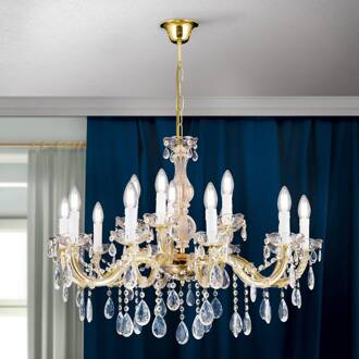 Orion Kroonluchter Marie Claire kristalglas 15-vlammig messing, transparant