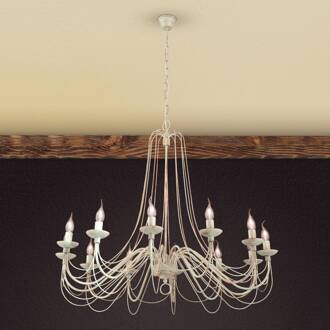 Orion Landelijk rustieke kroonluchter Antonina 12 ivoor, goud