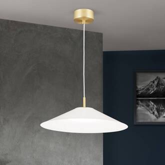 Orion LED hanglamp Gourmet, kap wit wit, mat messing
