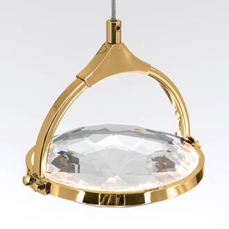 Orion LED hanglamp Moon, K9-kristalglas, 1-lamp, goud goud, transparant