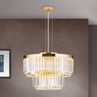 Orion LED hanglamp Prism, rond, Ø 55 cm, goud goud, helder