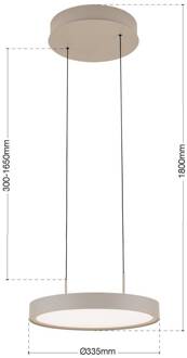 Orion LED hanglamp Teide, kaki, 1-lamp, metaal, 2.700 K