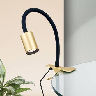 Orion LED klemlamp Kurt messing-mat mat messing, zwart