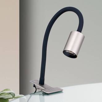 Orion LED klemlamp Kurt nikkel-mat mat nikkel, zwart