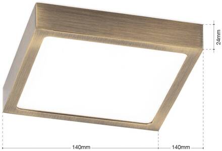 Orion LED plafondlamp Disc, antiek messingkleurig, lengte 14 cm, CCT antiek messing, wit