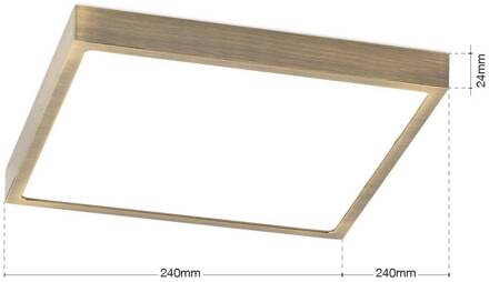 Orion LED plafondlamp Disc, antiek messingkleurig, lengte 24 cm, CCT antiek messing, wit