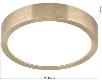 Orion LED plafondlamp Disc, antiek messingkleurig, Ø 14 cm, CCT antiek messing, wit