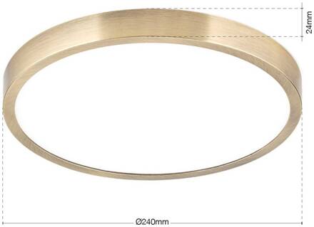 Orion LED plafondlamp Disc, antiek messingkleurig, Ø 24 cm, CCT antiek messing, wit