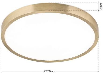 Orion LED plafondlamp Disc, antiek messingkleurig, Ø 28 cm, CCT antiek messing, wit