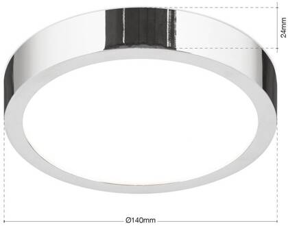 Orion LED plafondlamp Disc, chroomkleurig, Ø 14 cm, CCT, metaal chroom, wit