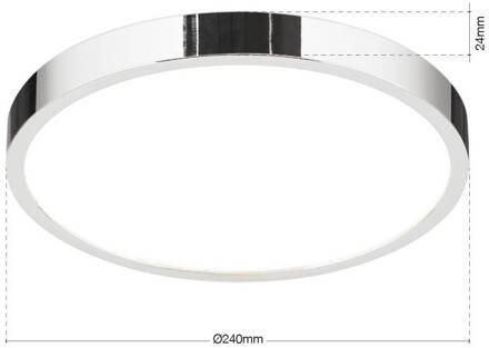 Orion LED plafondlamp Disc, chroomkleurig, Ø 24 cm, CCT, metaal chroom, wit
