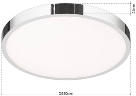 Orion LED plafondlamp Disc, chroomkleurig, Ø 28 cm, CCT, metaal chroom, wit