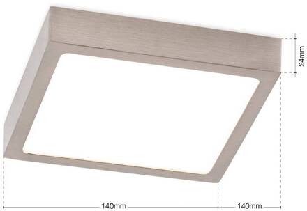 Orion LED plafondlamp Disc nikkelkleurig gesatineerd, lengte 14 cm CCT nikkel gesatineerd, wit