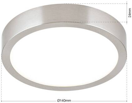 Orion LED plafondlamp Disc, nikkelkleurig gesatineerd, Ø 14 cm, CCT nikkel gesatineerd, wit