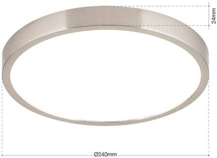Orion LED plafondlamp Disc, nikkelkleurig gesatineerd, Ø 24 cm, CCT nikkel gesatineerd, wit