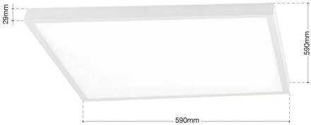 Orion LED plafondlamp Disc, wit, lengte 60 cm, CCT, metaal