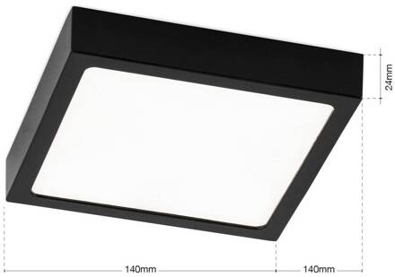 Orion LED plafondlamp Disc, zwart Lengte 14 cm, CCT Metaal zwart, wit