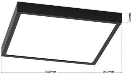 Orion LED plafondlamp Disc, zwart Lengte 24 cm, CCT Metaal zwart, wit