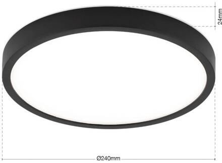 Orion LED plafondlamp Disc, zwart Ø 24 cm, CCT metaal/kunststof zwart, wit