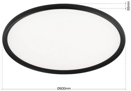 Orion LED plafondlamp Kant, Ø 60 cm zwart, CCT metaal/kunststof zwart, wit